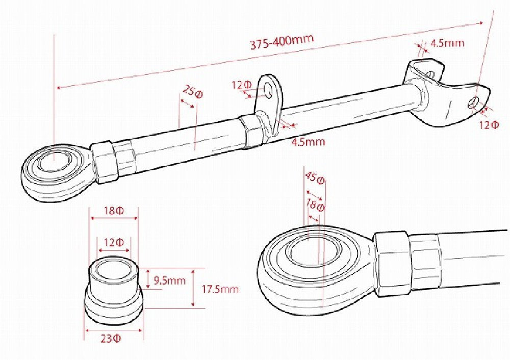 D-Max Toyota Mark 2 / Chaser / Cresta (JZX90 / JZX100) D1 Spec Pillow Ball Rear Lower Arms