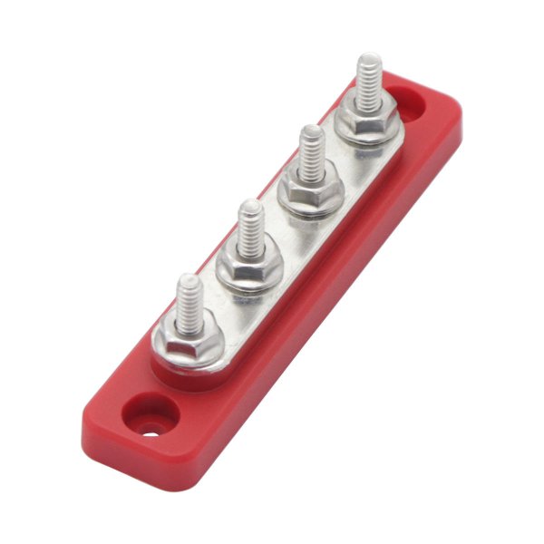 Do-Luck 4-Way Power Distribution Block (Bus Bar), Red/Black