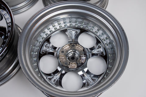 RE雨宮 AW-7 by Desmond 17" 9J +35, 8J +35 (5x114.3) *Triple Chrome*