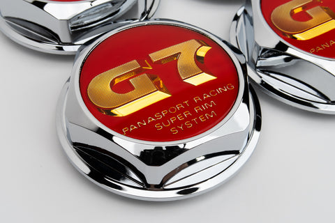 Panasport G7 C5C2 66mm Reproduction Center Caps *Red/Gold*