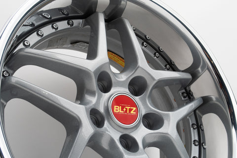 Blitz BRW 03 Reproduction Center Caps *Red/Gold/Chrome*