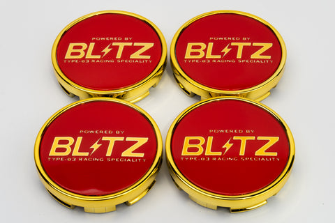 Blitz BRW 03 Reproduction Center Caps *Red/Gold*