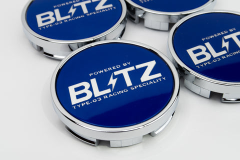 Blitz BRW 03 Reproduction Center Caps *Blue/Chrome*