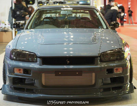 URAS Nissan Skyline R34 (ER34) Super Wide Long Nose Bonnet Lip