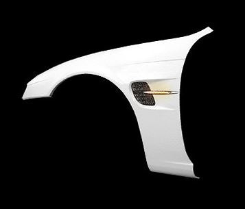 Wise Square Nissan Silvia S14 Kouki DMD Front Fenders (Pair, with Fin Marker Ducts, Kouki)