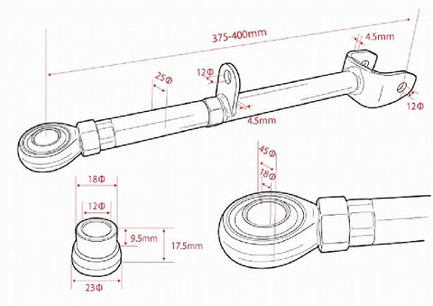 D-Max Toyota Mark 2 / Chaser / Cresta (JZX90 / JZX100) D1 Spec Pillow Ball Rear Lower Arms