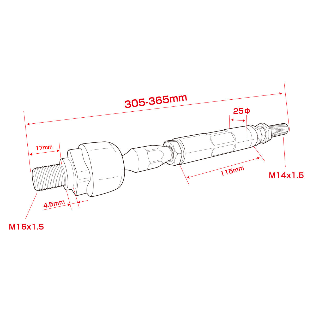 D-Max Toyota 86 / GR86 / Subaru BRZ D1 Spec Reinforced Tie Rods Type R with Pillow Ball Tie Rod Ends