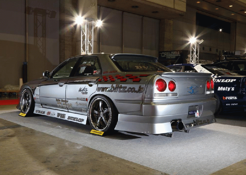URAS Nissan Skyline R34 (ER34) D1 Spec Front and Rear Wide Fender Set (4 Door)