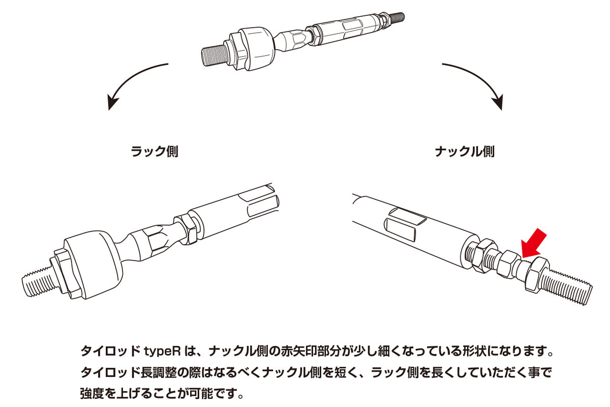 D-Max Nissan SR20DET (S13 / S14 / S15 / 180SX) D1 Spec Reinforced Tie Rods Type R