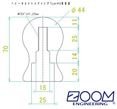 ZOOM ENGINEERING Heavy Weight Stainless Shift Knob Type 482 M10 x 1.25