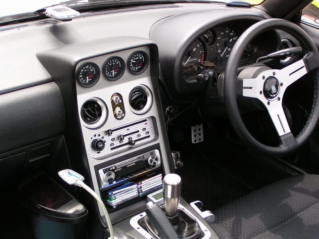 ZOOM ENGINEERING Mazda Roadster (NA6 / NA8) Eunos NA Roadster Center Console Gauge Panel (Matte Black Painted 52mm D)