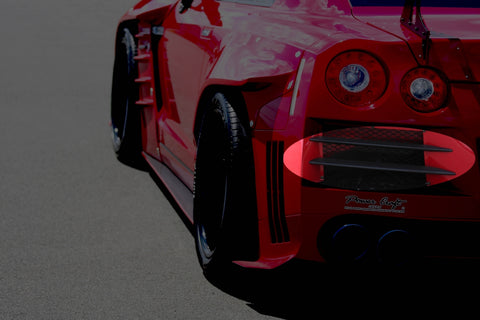 Abflug Nissan GT-R (R35) Rear Bumper Fin Set (Left and Right, 4 Pieces, Carbon)