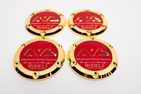 Yokohama AVS Model 5 Reproduction Center Caps *24k Gold Plated*