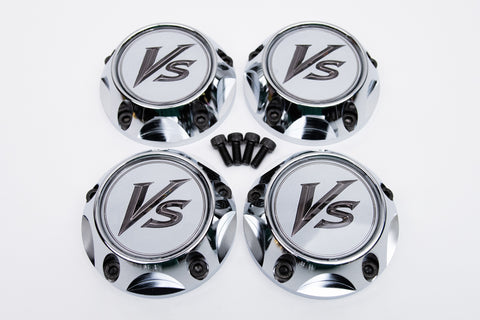 WORK VS-SS Reproduction Center Caps * Chrome / White *