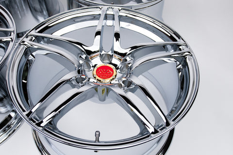 Yokohama AVS Model 5 17" 9J +22, 9J +35 (5x114.3) *Triple Chrome Plated*