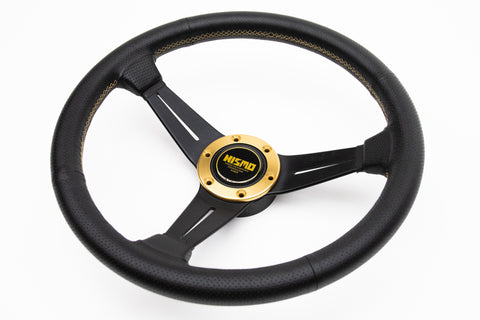 350mm Nardi Rally Deep Corn *Gold Stitching / Nismo Horn*