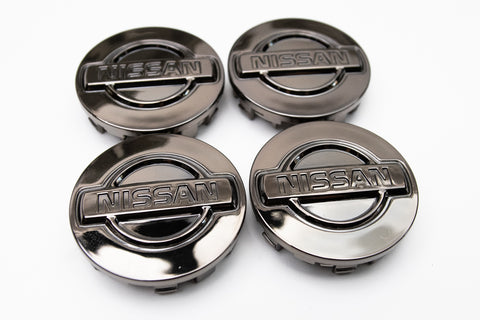 Nissan R33 GTR Wheel Reproduction Center Caps *Black Chrome*