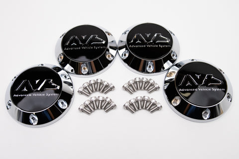 Yokohama AVS Model 6 Reproduction Center Caps *Chrome Plated*