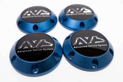 Yokohama AVS Model 6 Reproduction Center Caps *Anodized Blue*