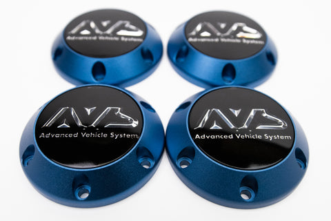 Yokohama AVS Model 6 Reproduction Center Caps *Anodized Blue*