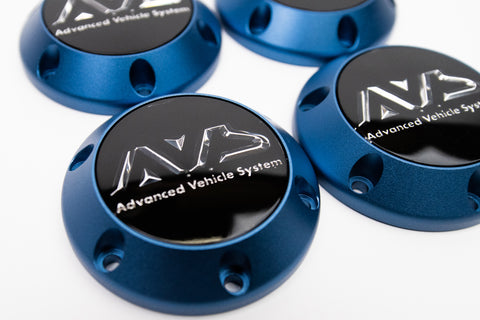 Yokohama AVS Model 6 Reproduction Center Caps *Anodized Blue*