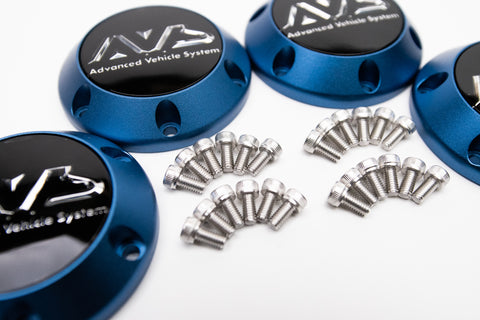 Yokohama AVS Model 6 Reproduction Center Caps *Anodized Blue*