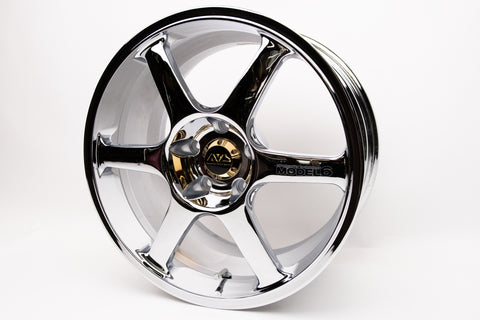 AVS Model 6 17" 9J +35, 8J +35 (5x114.3) *Triple Chrome Plated*