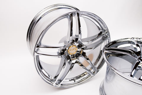 AVS Model 5 18" 10J +19, 9J +10 (5x114.3) *Triple Chrome Plated*