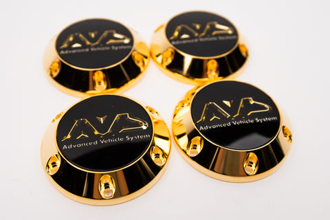 Yokohama AVS Model 6 Reproduction Center Caps *24k Gold Plated*