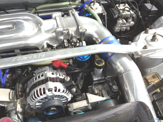 RE Amemiya FD3S Aluminum Power Steering Tank, Relocation Type