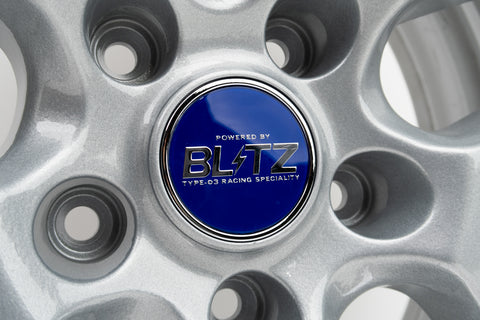 Blitz BRW03 Reproduction Center Caps *Blue/Chrome*