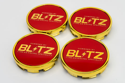 Blitz BRW03 Reproduction Center Caps *Red/Gold*