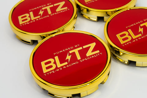 Blitz BRW03 Reproduction Center Caps *Red/Gold*