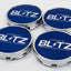 Blitz BRW03 Reproduction Center Caps *Blue/Chrome*