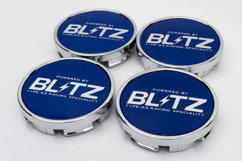 Blitz BRW03 Reproduction Center Caps *Blue/Chrome*