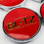 Blitz BRW03 Reproduction Center Caps *Red/Gold/Chrome*