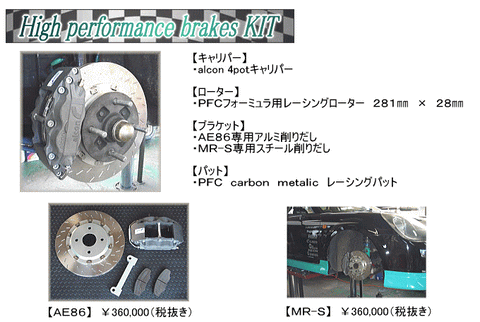 Techno Pro Spirit Toyota Corolla Levin / Trueno (AE86) Brake Caliper Kit
