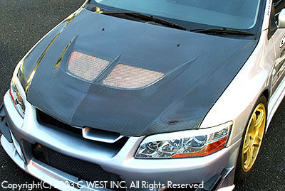 C-WEST Mitsubishi Lancer Evolution VIII-IX (CT9A) Aero Bonnet (FRP)