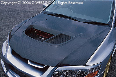 C-WEST Mitsubishi Lancer Evolution VIII-IX (CT9A) Super Aero Bonnet (FRP)