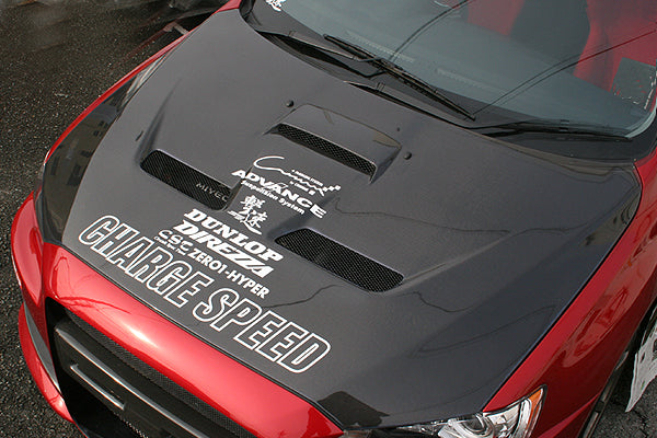 CHARGESPEED Mitsubishi Lancer Evolution X (CZ4A) Bonnet Type 1 (FRP with Ducts) 4