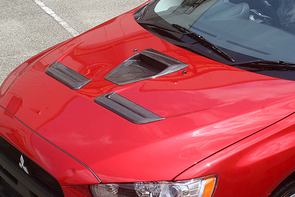 CHARGESPEED Mitsubishi Lancer Evolution X (CZ4A) Bonnet Side Air Outlet Duct (Carbon) 3
