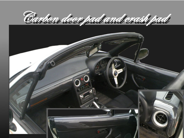 Jet Stream Mazda Roadster (NA6 / NA8) Crashpad & Doorpad Cover (FRP, Black Gel Coat) 3