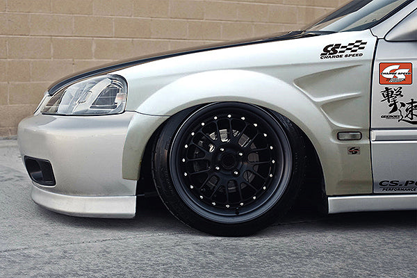 CHARGESPEED Honda Civic (EK) D-1 Style Vented Front Fenders (30mm Wider per Side)