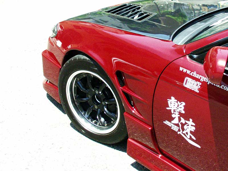 CHARGESPEED Nissan Silvia S14 to S15 Conversion D-1 Style Vented Front Fenders (All Models 20mm Wider per Side)