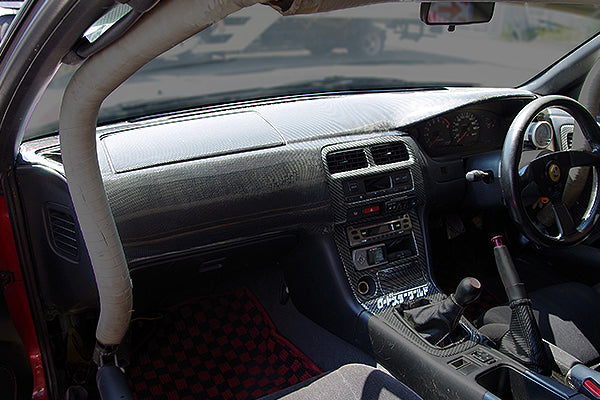 CHARGESPEED Nissan Silvia S14 Dashboard Cover with Airbag (FRP Black Gel Coat) 2