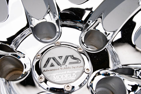 AVS Model 5 17" 9JJ +40, 8JJ +38 (5x114.3) *Triple Chrome Plated*